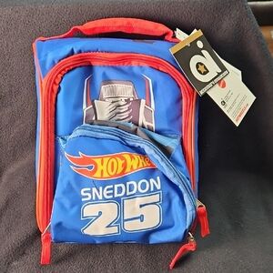 Hot Wheels Kids Blue Backpack-Lunch Box Cooler